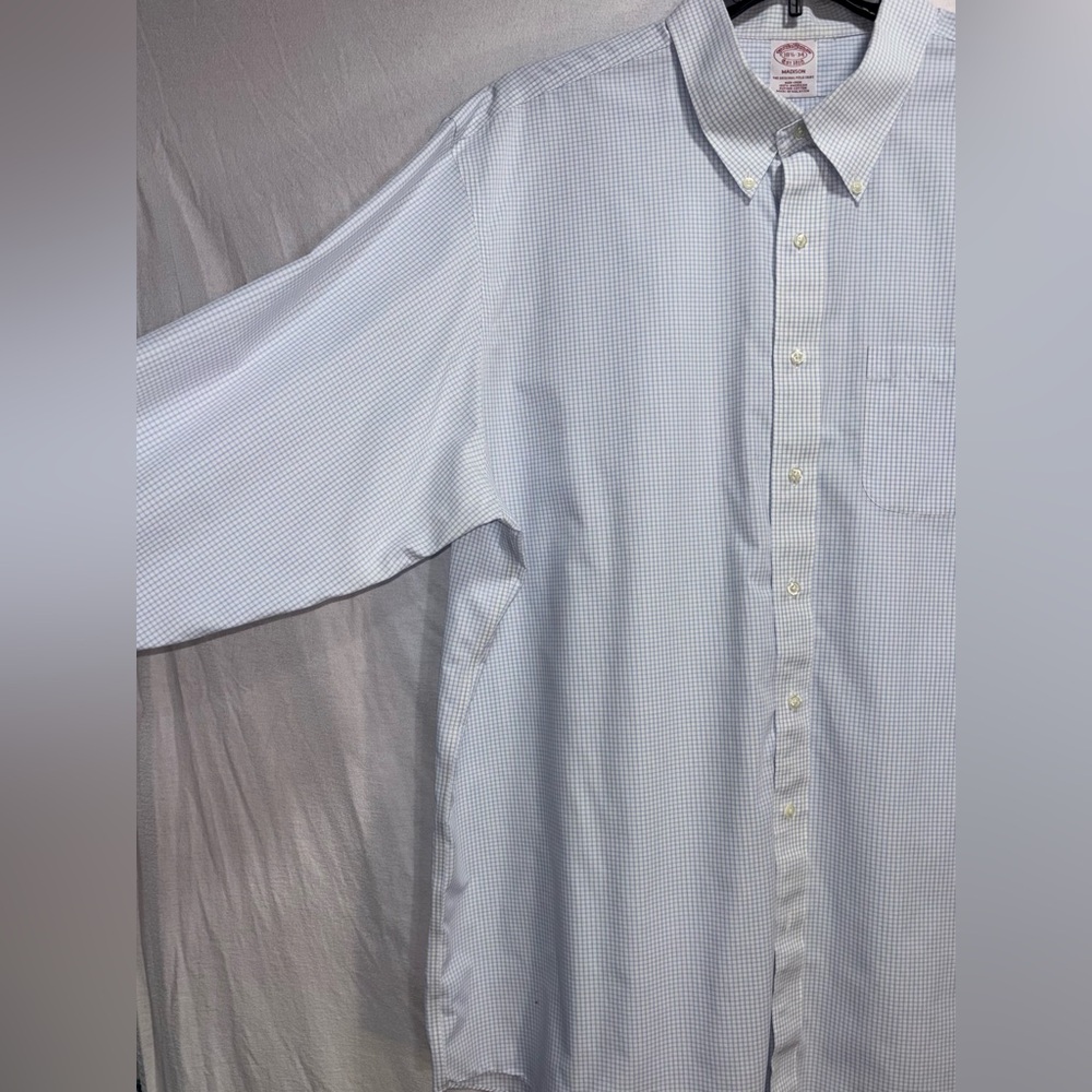 Brooks Brothers Madison Non-Iron Button Down Collar Dress Shirt 18 1/2 - 34 - Picture 5 of 10